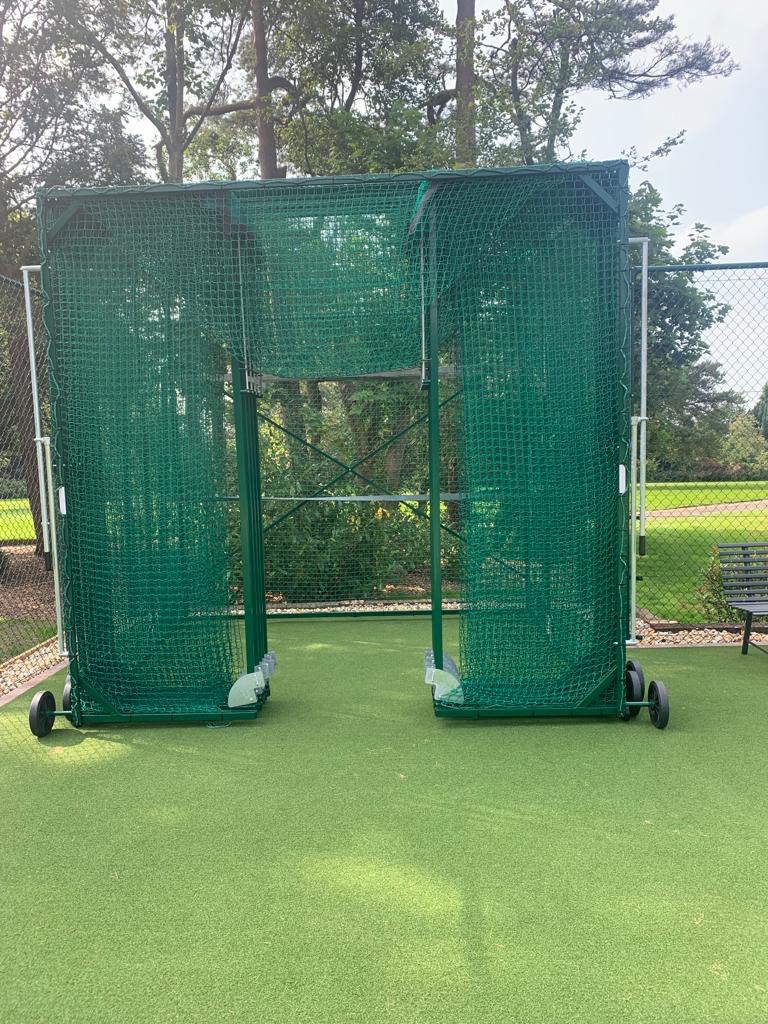 This is a photo of a new tennis court fence installed in Wiltshire, All works carried out by Tennis Court Construction Wiltshire